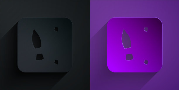 纸切人脚印鞋图标隔离上图片下载