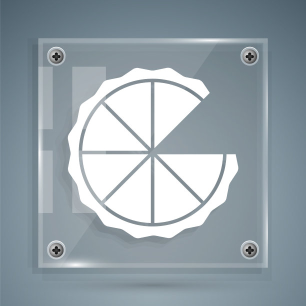 白色自制馅饼图标孤立在灰色图片下载