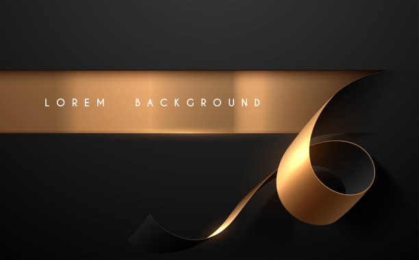 抽象的黑色和金色纸线背景图片下载