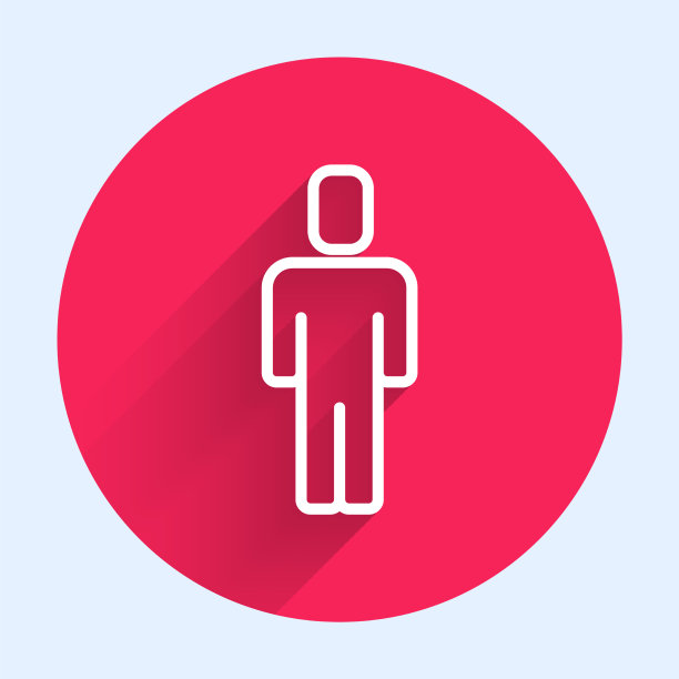 白线猎头图标孤立与长图片下载