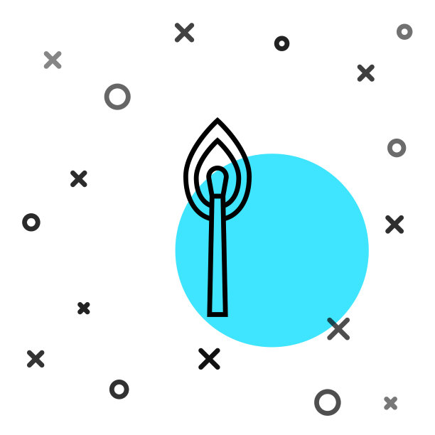 黑线燃烧匹配与火图标隔离图片下载