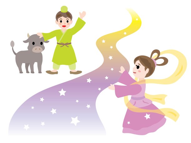 七夕之夜，织女星和牛郎星在银河相遇。图片下载