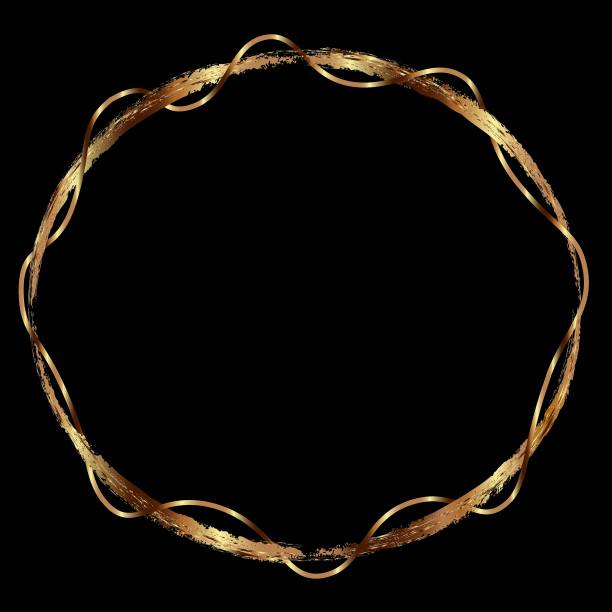 圆形框架的金色。图片下载