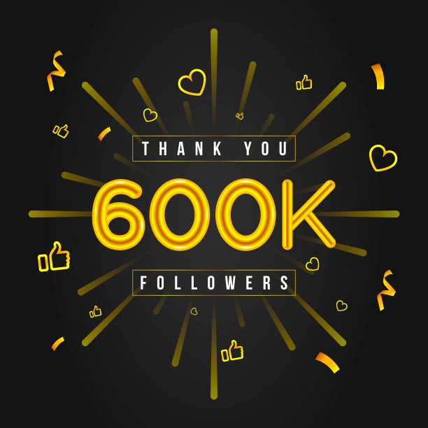 谢谢60万粉丝设计。庆祝60万或60万的追随者。矢量插图。图片下载