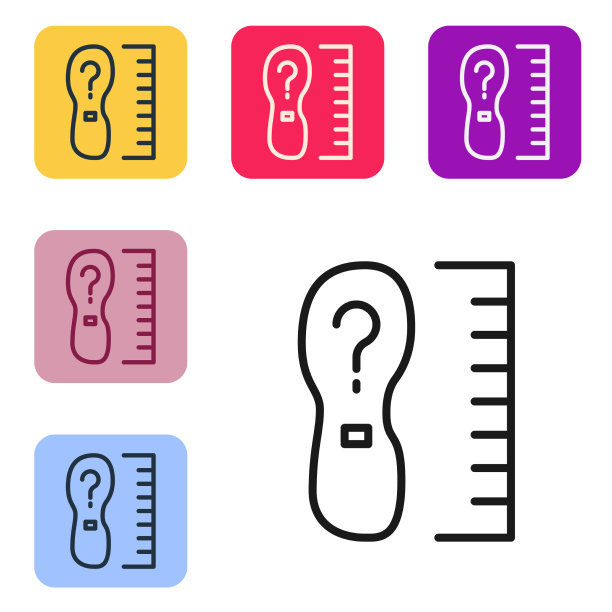 黑线方尺尺尺寸图标孤立图片下载