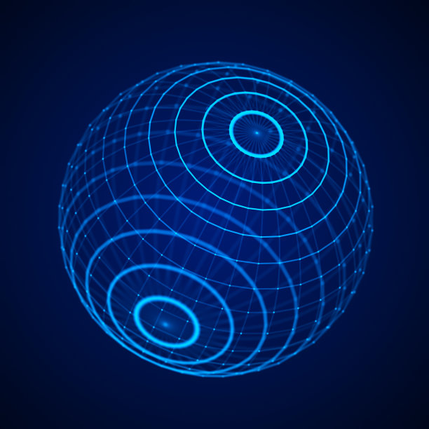 科技蓝球，连点连点。数字抽象网络结构。3 d渲染。图片下载