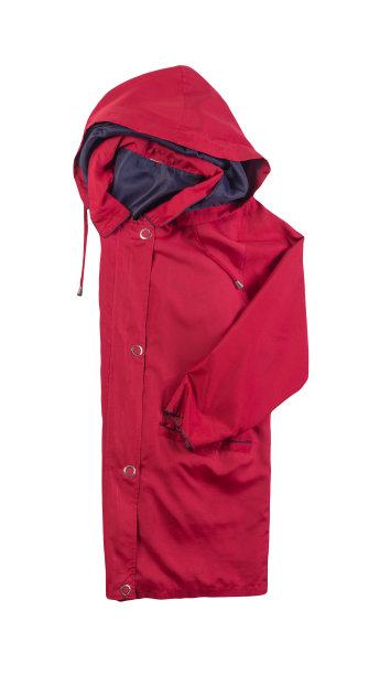 带兜帽的女式外套在白色背景上孤立。图片下载