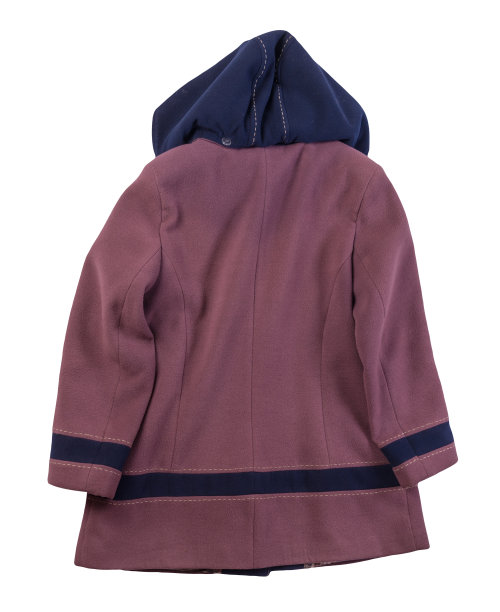 女性的羊毛外套，有一个孤立在白色背景上的兜帽。图片下载