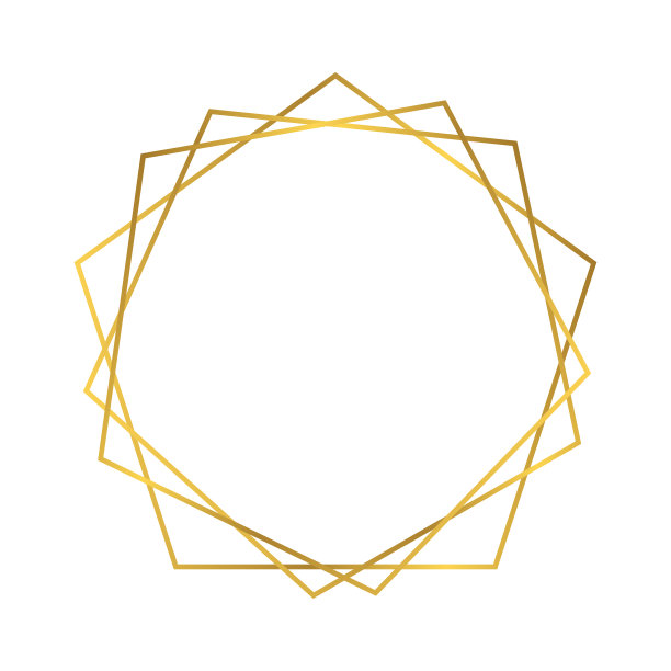 黄金几何多边形框架图片下载
