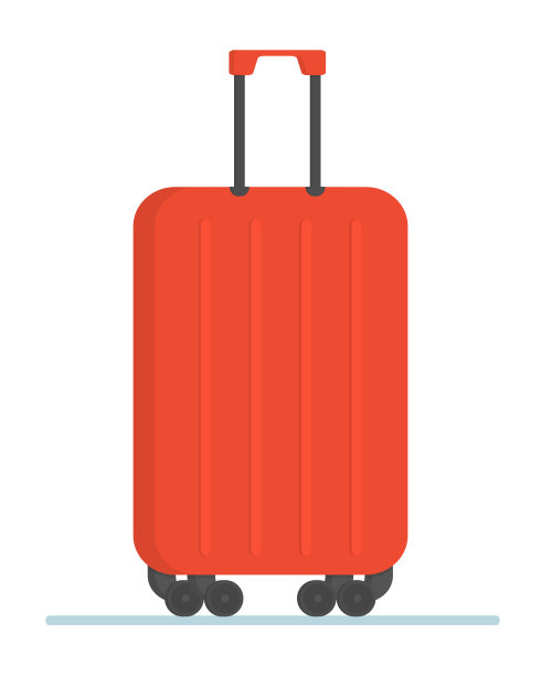 红色旅行箱。平面设计风格现代矢量插图图标旅行乘飞机。图片下载