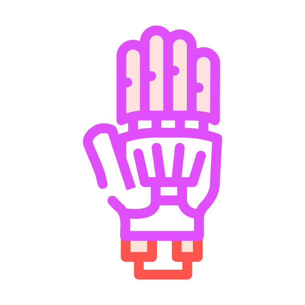 假体塑料彩色图标矢量插图图片下载