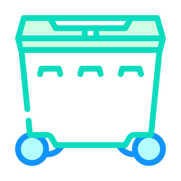 垃圾桶塑料彩色图标矢量插图图片下载