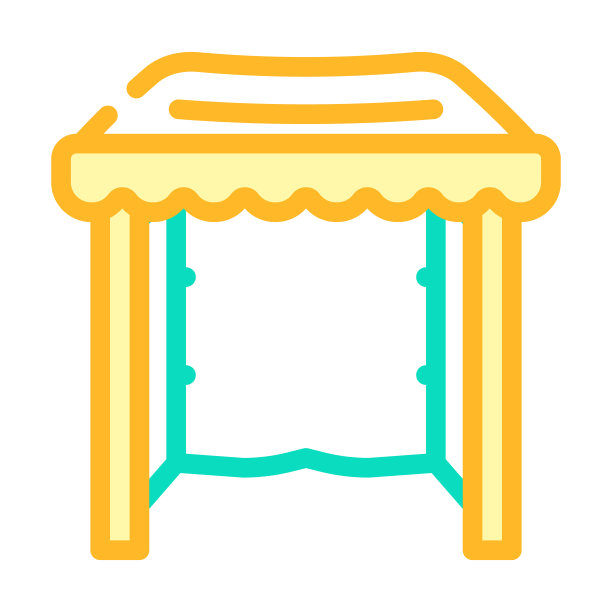 帐篷从塑料材料颜色图标矢量插图图片下载