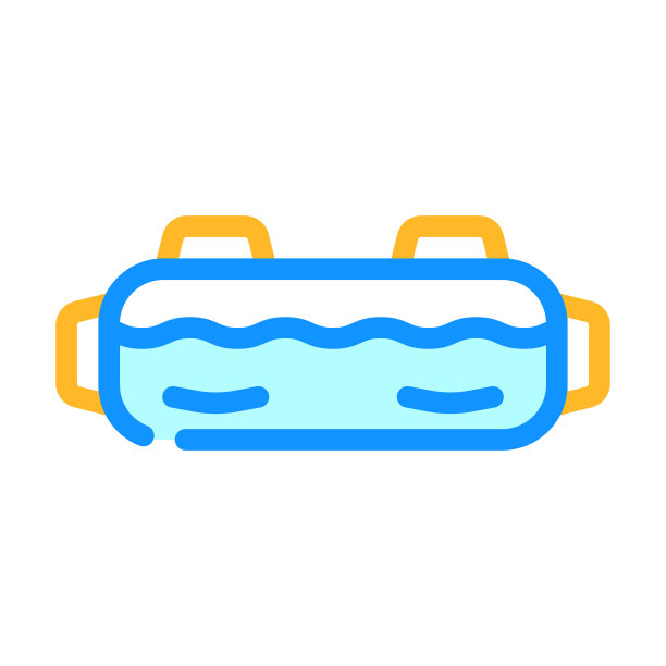 水袋健身设备颜色图标矢量插图图片下载