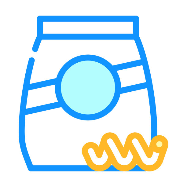 科伦塔尼意大利面颜色图标矢量插图图片下载