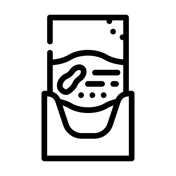 香袋与花生酱线图标矢量插图图片下载