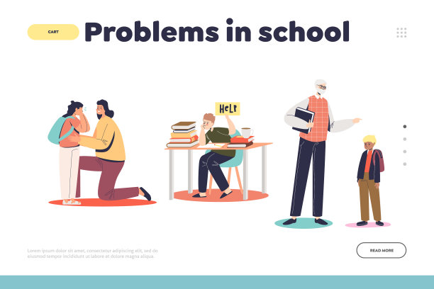 问题在学校的概念登陆页与悲伤图片下载