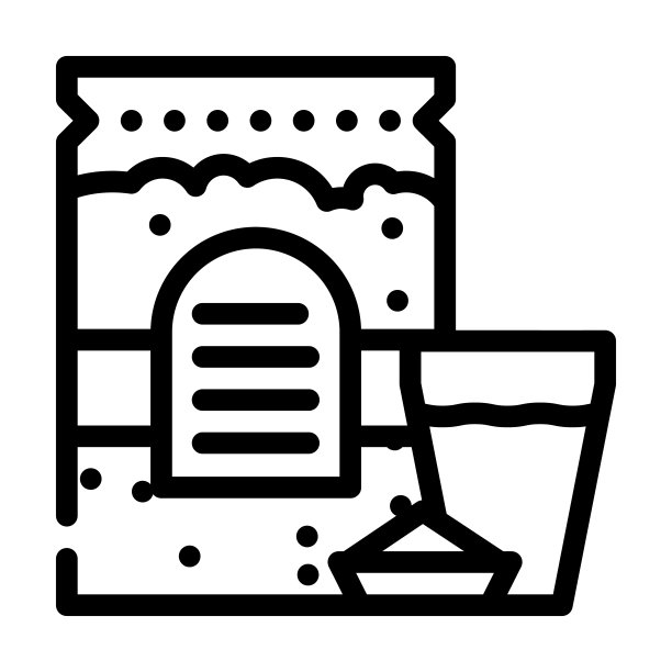 燕麦和牛奶麸质免费线图标矢量插图图片下载