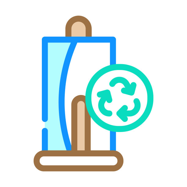 毛巾零浪费颜色图标矢量插图图片下载