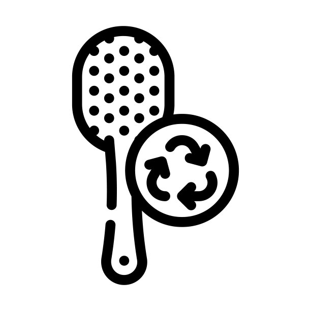毛刷零浪费附件线图标矢量插图图片下载