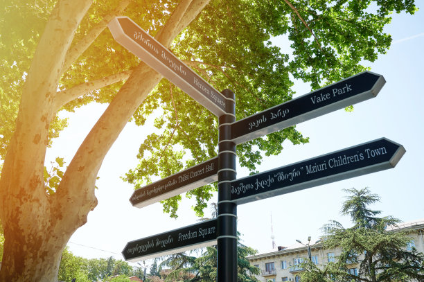 第比利斯街道名称路标图片下载