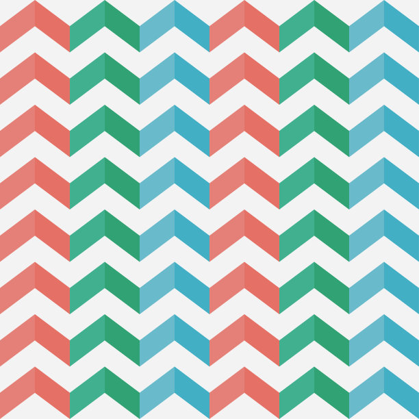 锯齿形无缝模式。雪佛龙。带有阴影的多色垂直条纹。质地适用于服装、毛衣、t恤、壁纸、台布等纺织产品。向量图片下载