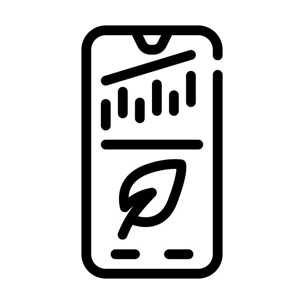 监控奇亚加密货币汇率手机应用线条图标矢量图图片下载