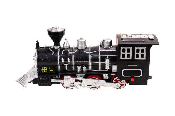 黑色玩具机车上的白色背景，孤立的图像图片下载