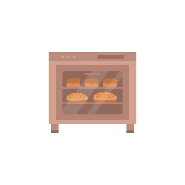 在烤箱中烘烤新鲜的面包和面包卡通图片下载