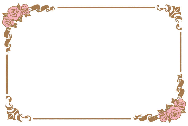 装饰框架与鲜花和复古风格的丝带。图片下载