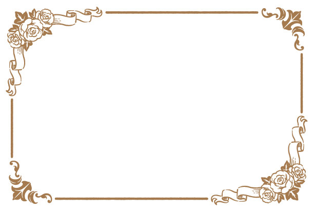 装饰框架与鲜花和复古风格的丝带。图片下载