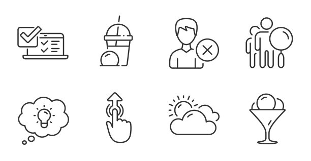 冰淇淋，冰淇淋，奶昔和能量图标图片下载