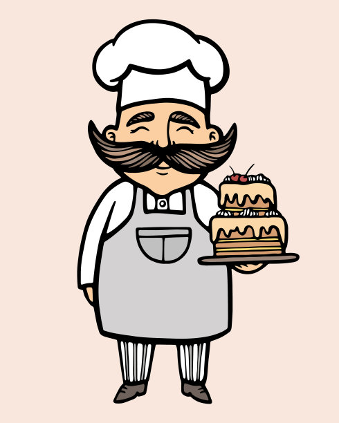 烘焙手绘厨师图片下载