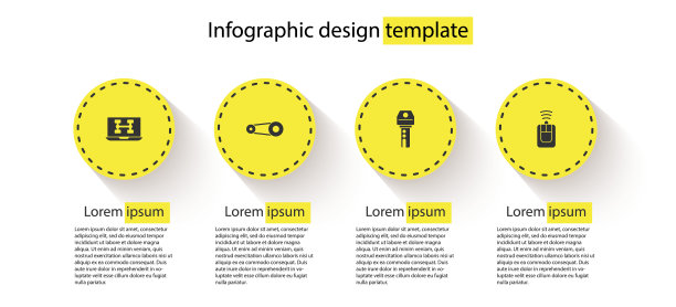 设置汽车诊断条件，同步带套件，汽车钥匙与遥控器。业务信息模板。向量图片下载