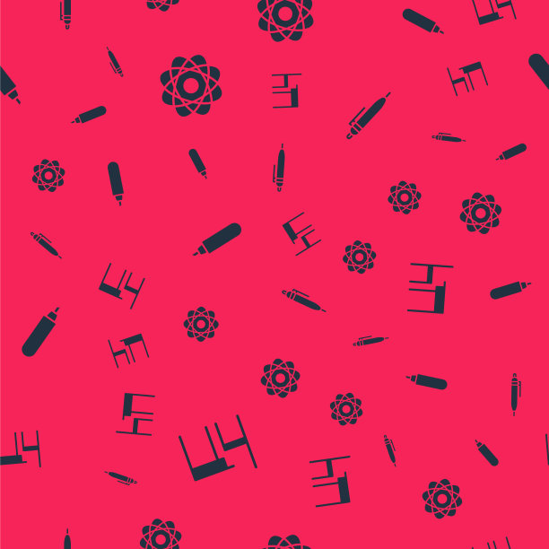 布置学校桌子和椅子原子笔和图片下载