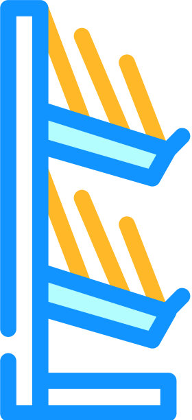 书架上有小册子的彩色图标图片下载