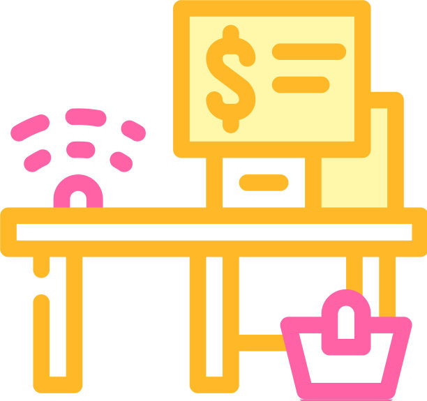 自助结账彩色图标图片下载