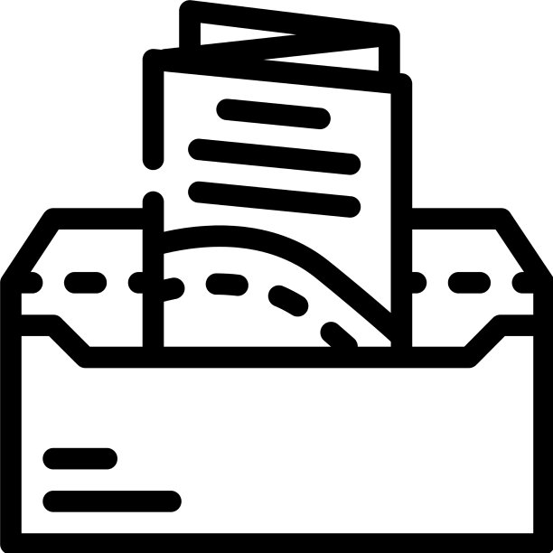 寄小册子在信封邮件线图标图片下载