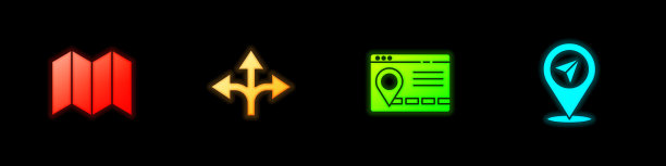 设置折叠地图道路交通标志信息图图片下载