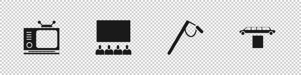 设置复古电视影院礼堂与屏幕图片下载