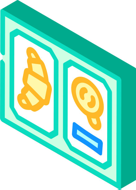 托盘与航空食品等距图标图片下载