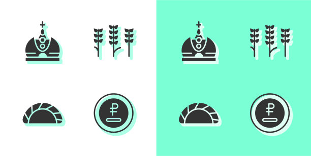 Set卢布卢布货币国王皇冠饺子图片下载