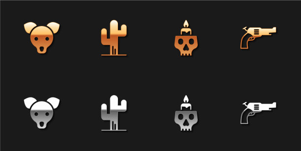 把狗仙人掌点燃的蜡烛放在头骨上图片下载