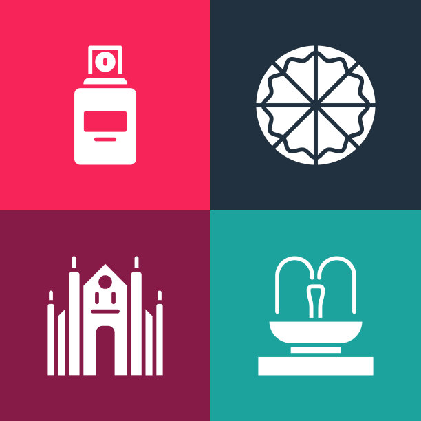 设置波普艺术喷泉米兰大教堂披萨和图片下载