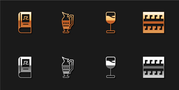 设定希腊历史书古双耳瓶酒图片下载