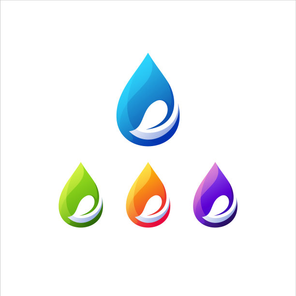 Drop gradient color logo设计图片下载