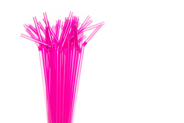 粉色塑料饮用吸管拷贝空间图片下载