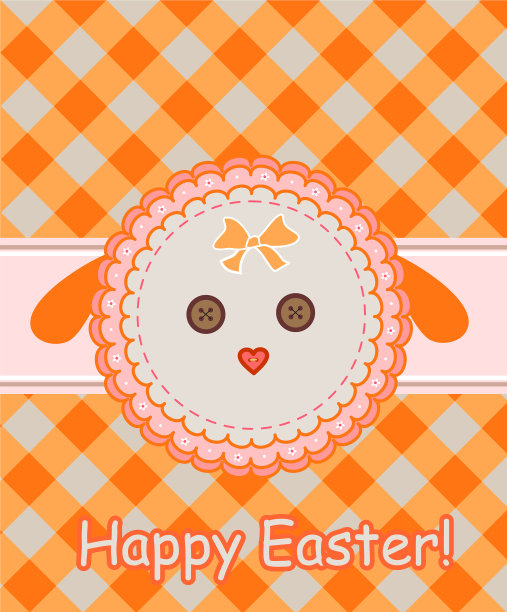 复活节问候用的带多利羊的餐巾图片下载