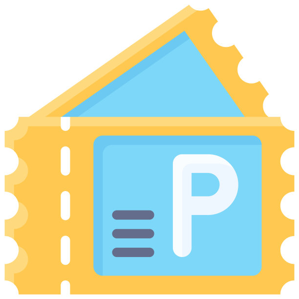 停车罚单图标与停车场有关图片下载