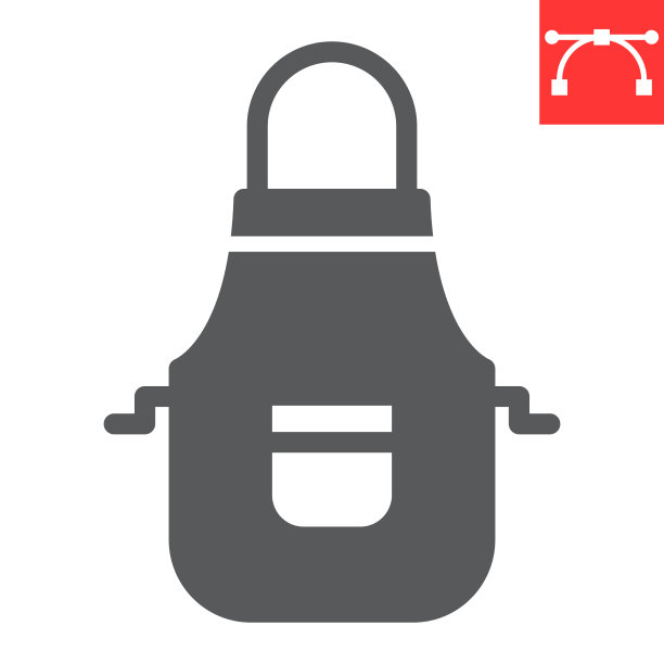 围裙字形图标厨师和厨房厨房围裙烹饪图片下载